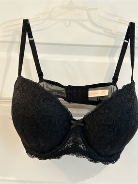 Candies Black Lace Bra Size 38DD